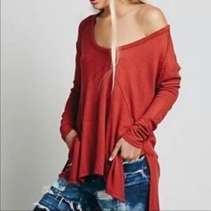 Free People Sunset Park thermal burnt orange/ rust small